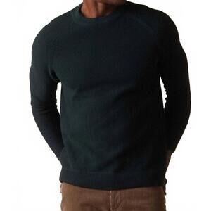 NEW THE NORMAL BRAND coolmax textured crewneck sweater in varsity green